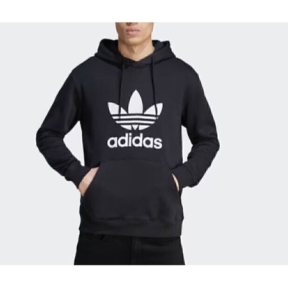 Adidas Originals Classic Trefoil Logo Hoodie Black White M Streetwear Athleisure